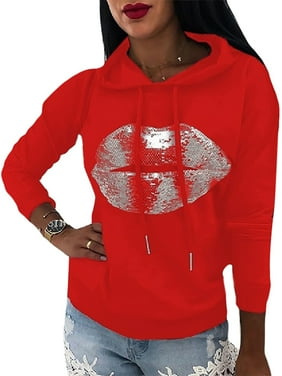 Hoodies for Women Pullover Graphic Funny Printed Solid Color Pockets Active Workout Autumn Hooded Sweatshirts